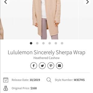 Gorgeous soft Sherpa coat Lululemon XL